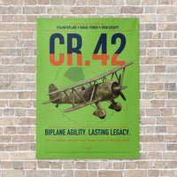 Thumbnail for Fiat CR.42 Falco vertical canvas print - no frame - light green background