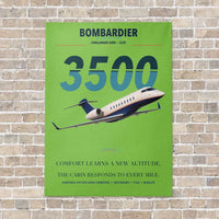 Thumbnail for Bombardier Challenger 3500 vertical canvas print - no frame - light green background
