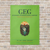 Thumbnail for Spokane International Airport GEG vertical canvas print - no frame - light green background