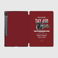 Thumbnail for TAY 650 design on dark red samsung tablet tablet case