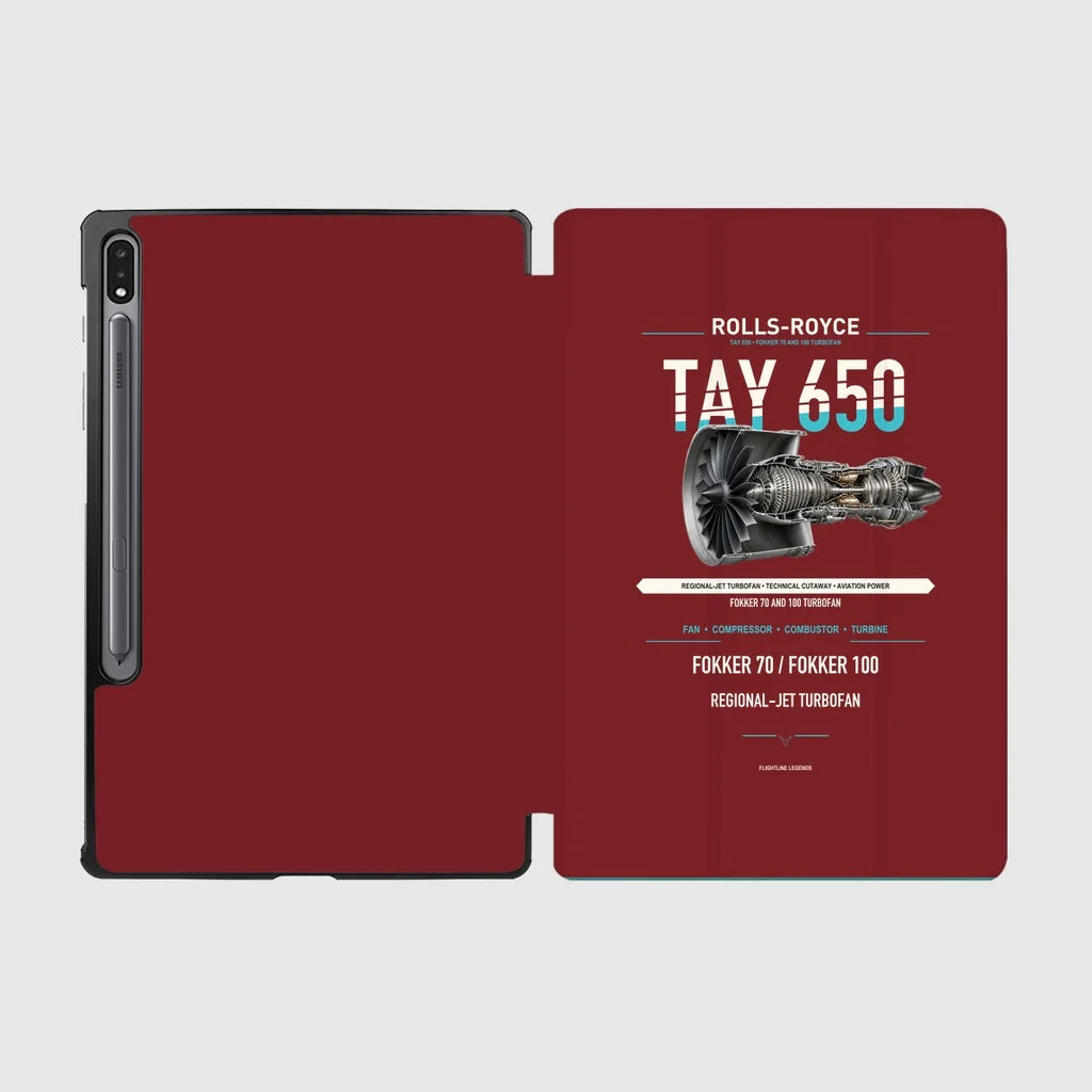 TAY 650 design on dark red samsung tablet tablet case