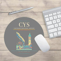 Thumbnail for Cheyenne Regional Airport (CYS) design on gray round mouse pad