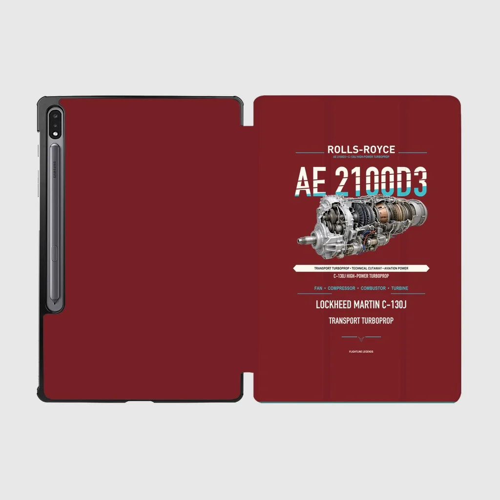 AE 2100D3 design on dark red samsung tablet tablet case