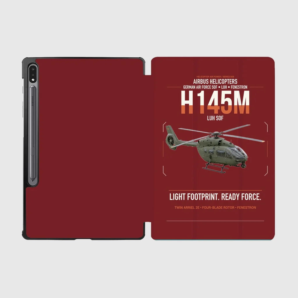 Airbus Helicopters H145M LUH SOF design on dark red samsung tablet tablet case