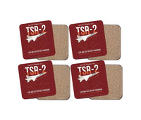 Thumbnail for BAC TSR-2 design on dark red 4 pieces set coaster