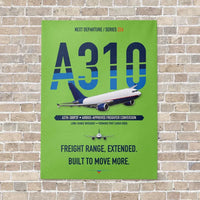 Thumbnail for Airbus A310-300P2F vertical canvas print - no frame - light green background