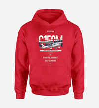 Thumbnail for Cessna 150M design on red double-side hoodie, single-side print