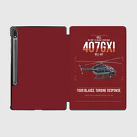 Thumbnail for Bell 407GXi design on dark red samsung tablet tablet case