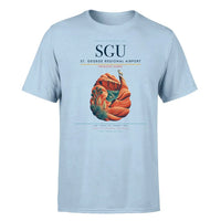 Thumbnail for St. George Regional Airport (SGU) T-Shirt single-side front print in Light Blue | st-george-regional-airport-sgu-double-side-t-shirt