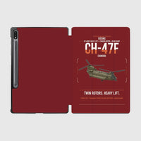 Thumbnail for Boeing CH-47F Chinook design on dark red samsung tablet tablet case
