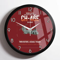 Thumbnail for Boeing Vertol CH-46E Sea Knight design on dark red framed wall clock