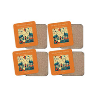 Thumbnail for The Kite Day Tribute - Designed Coasters design on orange 4-pieces-set