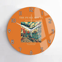 Thumbnail for VINTAGE G4072 - The Pearl Route - Designed Wall Clocks design on orange no-frame