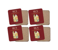 Thumbnail for Melilla Airport (MLN) design on dark red 4 pieces set coaster