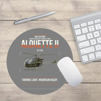 Thumbnail for Sud Aviation SE 3130 Alouette II design on gray round mouse pad