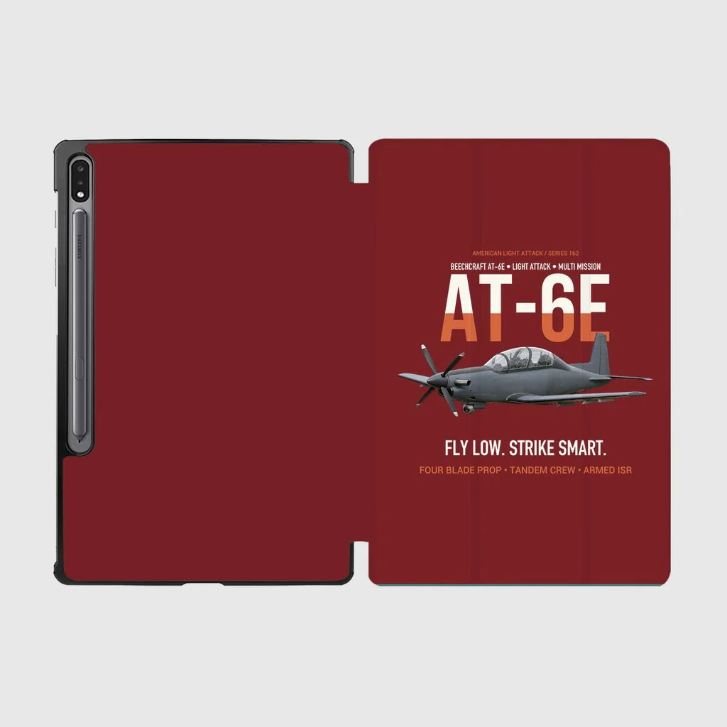 AT-6E Wolverine Light Attack design on dark red samsung tablet tablet case