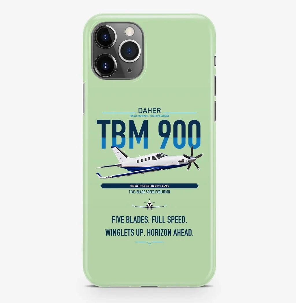 Daher TBM 900 design on light green magsafe iphone case, for iPhone Pro Max