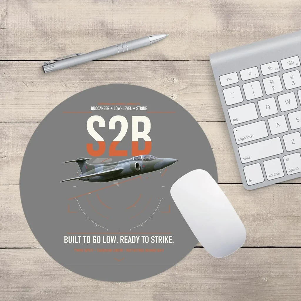 Blackburn Buccaneer S2B design on gray round mouse pad