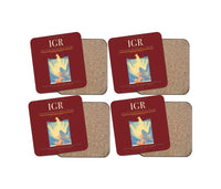 Thumbnail for Cataratas del Iguazu International Airport (IGR) design on dark red 4 pieces set coaster
