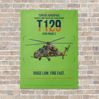 Thumbnail for Turkish Aerospace T129 ATAK Phase 2 vertical canvas print - no frame - light green background
