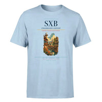 Thumbnail for Strasbourg Airport (SXB) T-Shirt single-side front print in Light Blue | strasbourg-airport-sxb-double-side-t-shirt