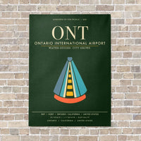 Thumbnail for Ontario International Airport ONT - Canvas Framed - Dark Green