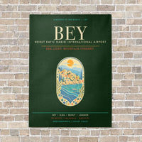 Thumbnail for Beirut Rafic Hariri International Airport BEY - Canvas Framed - Dark Green