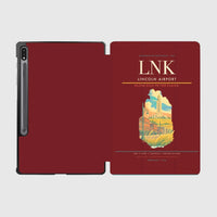 Thumbnail for Lincoln Airport (LNK) design on dark red samsung tablet tablet case