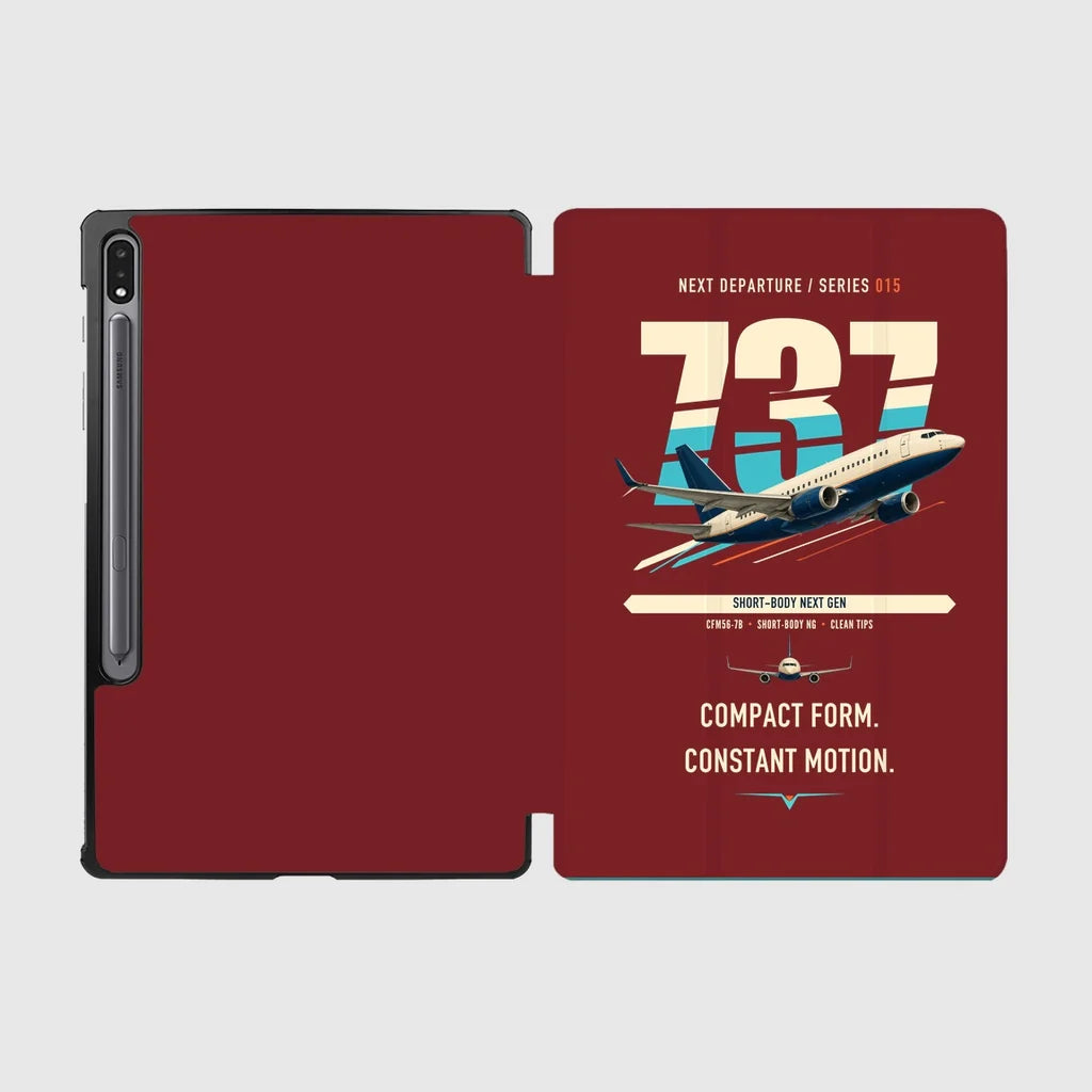 Boeing 737-700 NG design on dark red samsung tablet tablet case