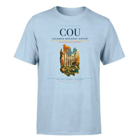 Thumbnail for Columbia Regional Airport (COU) T-Shirt single-side front print in Light Blue | columbia-regional-airport-cou-double-side-t-shirt