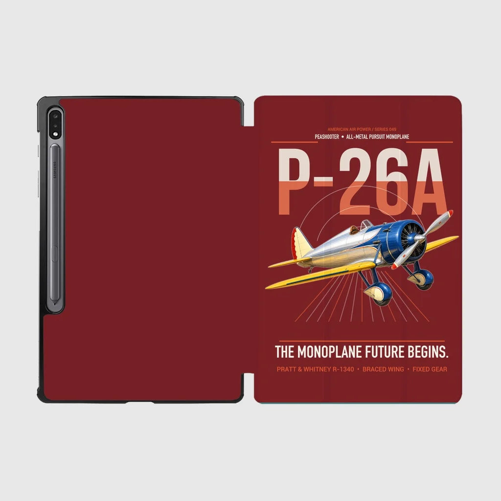 Boeing P-26A Peashooter design on dark red samsung tablet tablet case