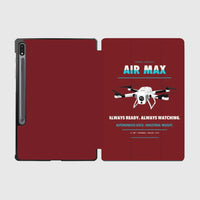 Thumbnail for Percepto Air Max design on dark red samsung tablet tablet case