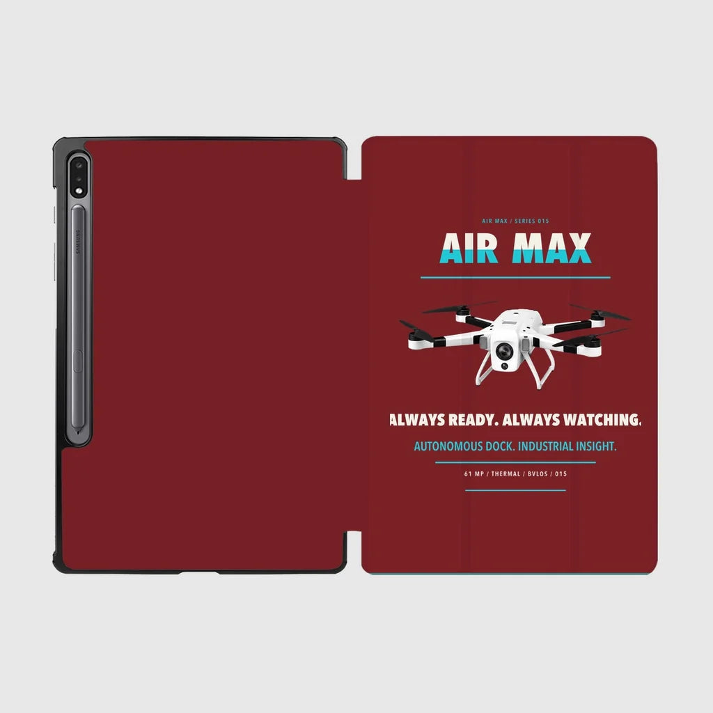 Percepto Air Max design on dark red samsung tablet tablet case