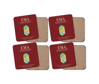 Thumbnail for East Midlands Airport (EMA) design on dark red 4 pieces set coaster