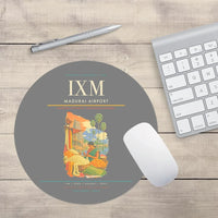 Thumbnail for Madurai Airport (IXM) design on gray round mouse pad