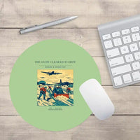 Thumbnail for VINTAGE G4523 - The Snow Clearance Crew - Designed Mouse Pads design on lightgreen round