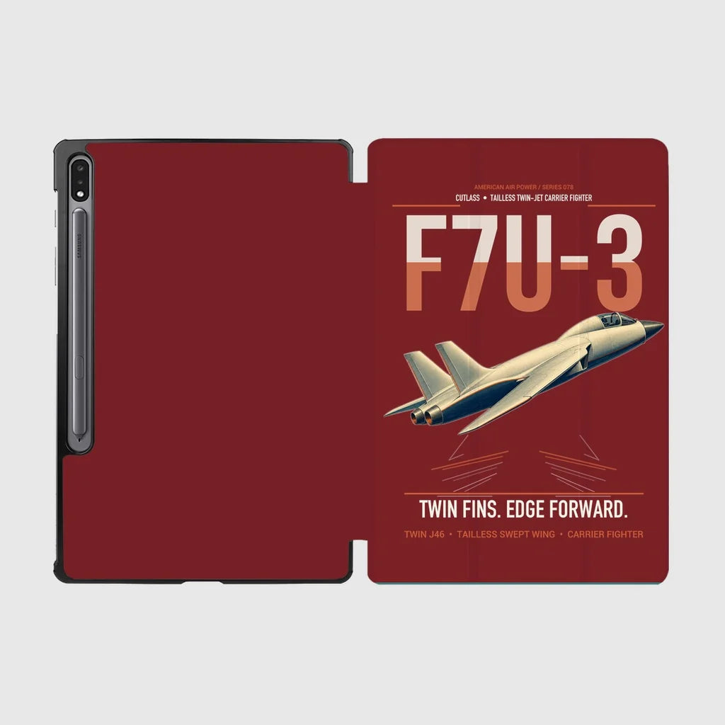 F7U-3 Cutlass design on dark red samsung tablet tablet case