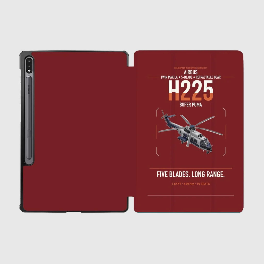 Airbus H225 design on dark red samsung tablet tablet case