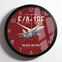 Thumbnail for F-A-18F Super Hornet design on dark red framed wall clock
