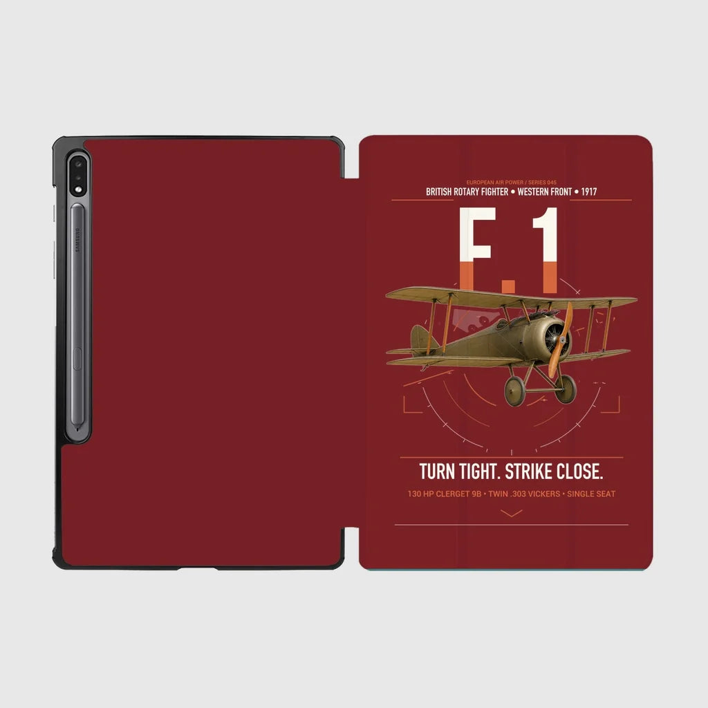 Sopwith Camel F.1 design on dark red samsung tablet tablet case