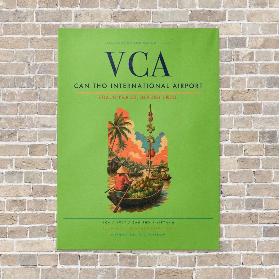 Can Tho International Airport VCA vertical canvas print - no frame - light green background