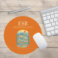 Thumbnail for Ankara Esenboga Airport ESB Mouse-Pad Round - Orange