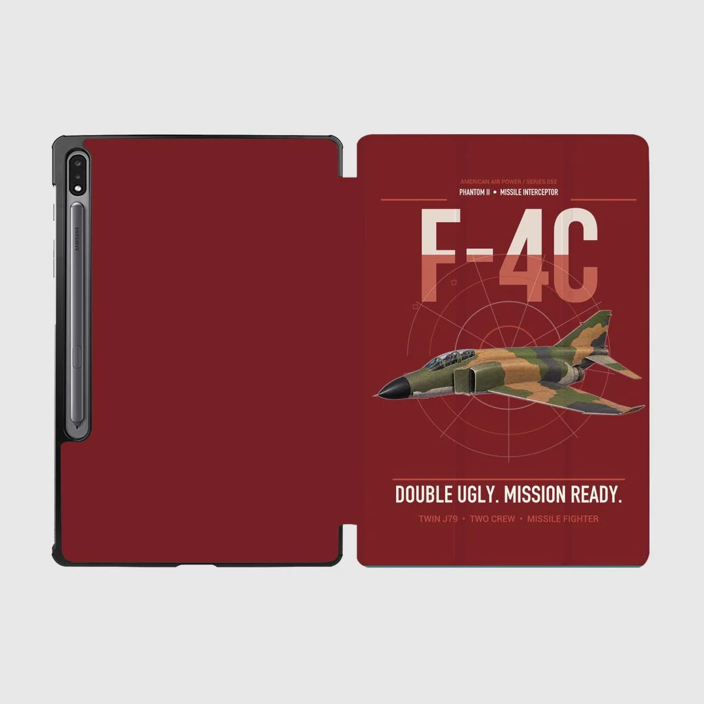 F-4C Phantom II design on dark red samsung tablet tablet case