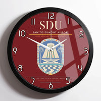 Thumbnail for Santos Dumont Airport (SDU) design on dark red framed wall clock