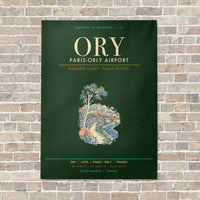 Thumbnail for Paris-Orly Airport ORY - Canvas Framed - Dark Green