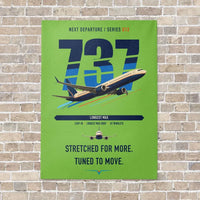 Thumbnail for Boeing 737 MAX 10 vertical canvas print - no frame - light green background