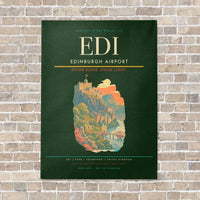 Thumbnail for Edinburgh Airport EDI - Canvas Framed - Dark Green