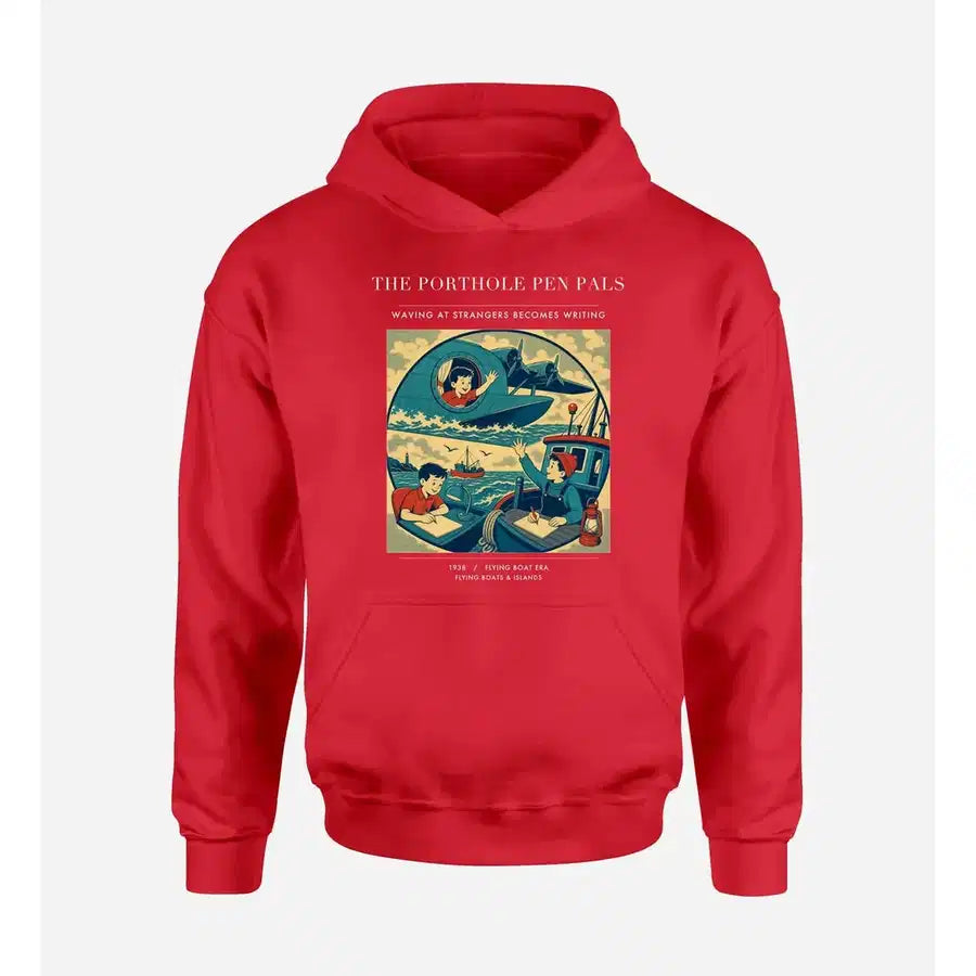 VINTAGE G4439 - The Porthole Pen Pals - Premium Hoodie design on red premium