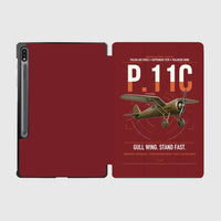 Thumbnail for PZL P.11c design on dark red samsung tablet tablet case