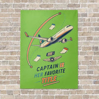 Thumbnail for Captain Is Her Favorite Title vertical canvas print - no frame - light green background